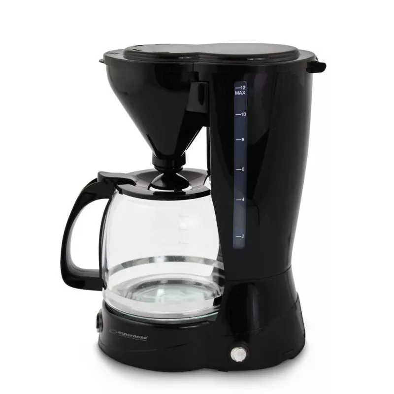 Ekspres przelewowy ESPERANZA EKC009, zbiornik na wodę 1,5 l, 800 W, nablatowy, czarny