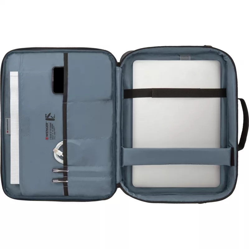 Pokrowiec na laptopa Wenger BQ 16 Clamshell — wodoodporna czarna torba na laptopa 16 cali, trwałe etui ochronne