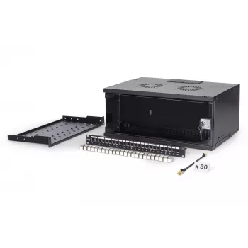 Szafka rackowa naścienna DIGITUS SOHO Pro DN-49201-SET — 19 cali 4U, 540x400 mm, IP20, zamek na klucz