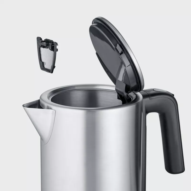 Czajnik elektryczny SEVERIN WK 3449 — 1,7 L, 2400 W, stal nierdzewna/plastik, czarno-srebrny