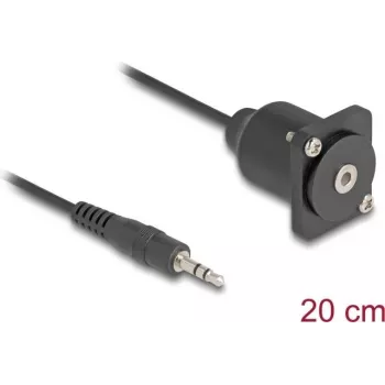 Kabel audio DeLOCK 88150 3,5 mm męski na żeński 0,2 m czarny