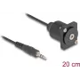 Kabel audio DeLOCK 88150 3,5 mm męski na żeński 0,2 m czarny
