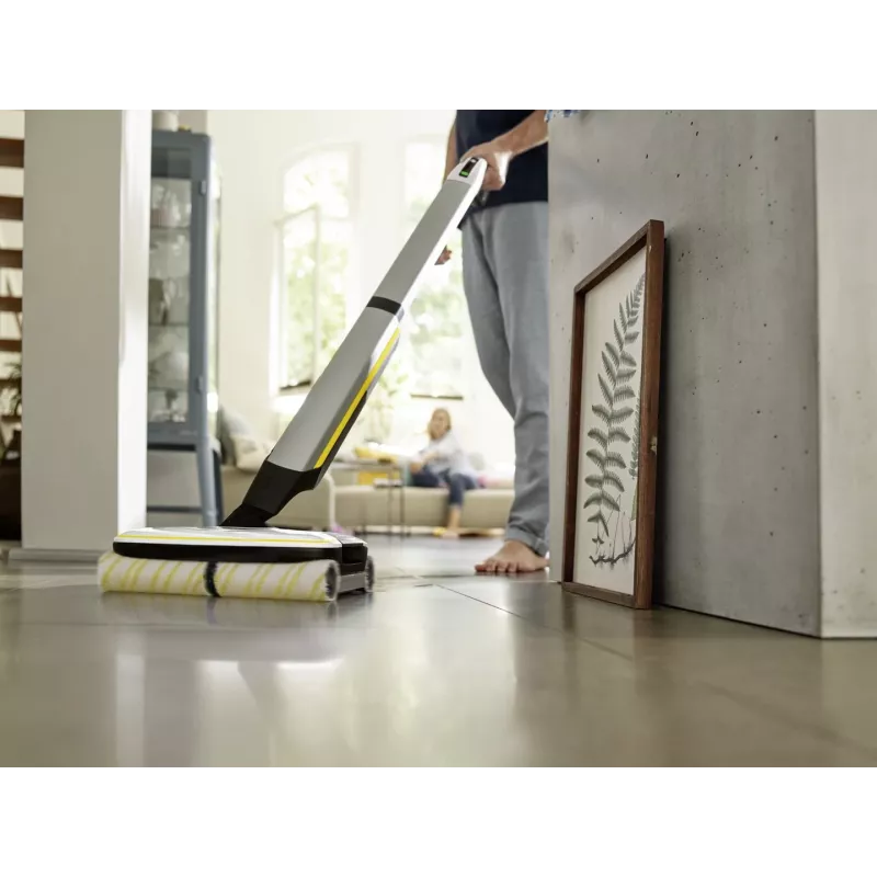Kärcher FC 7 CORDLESS Miotła elektryczna Akumulatorowa Na mokro Bezworkowa Czarny, Biały, Żółty 2,85 Ah