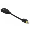 DeLOCK - Adapter DisplayPort - Mini DisplayPort (M) z zatrzaskiem na DisplayPort (W) - DisplayPort 1.4 - 15 cm - bezhalogenowy, obsługa 8K - czarny (65978)