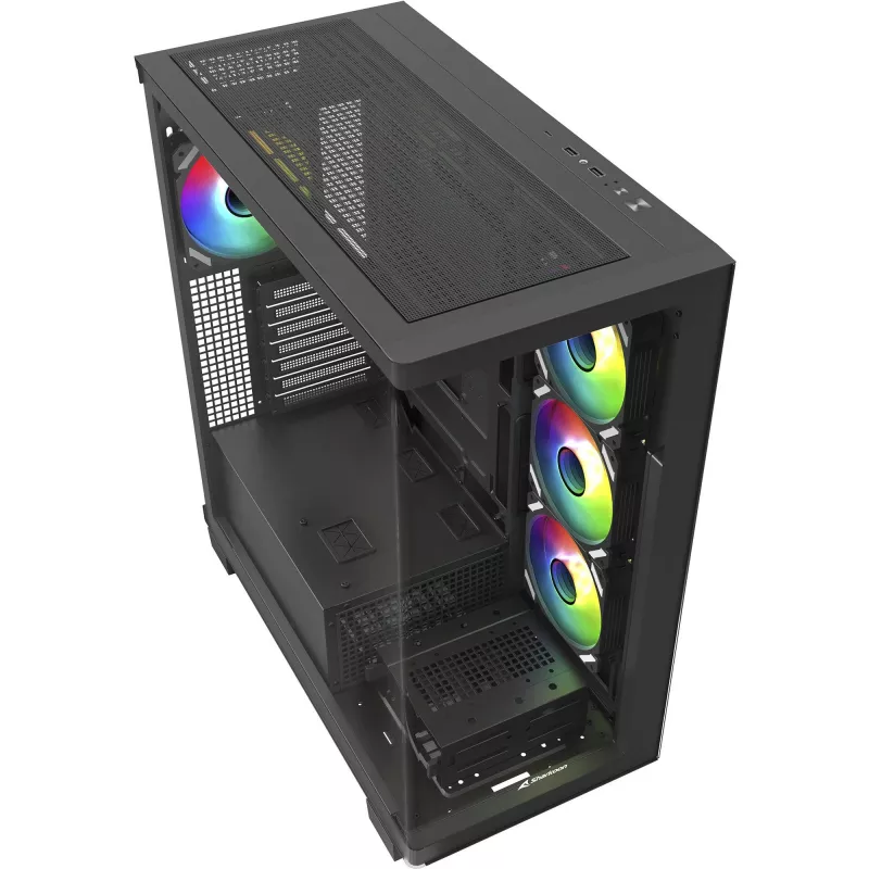 ELITE SHARK CA500, obudowa typu Tower, czarna, hartowane szkło x 2