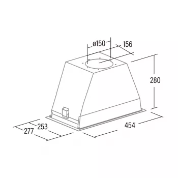 Okap podszafkowy CATA GT-PLUS 45 X /M — 492 mm, stal nierdzewna, 645 m³/h, filtry metalowe, sterowanie przyciskami