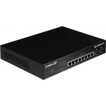 Edimax Pro GS-5208PLG V2 - V2 - Switch - Smart - 8 x 10/100/1000 (PoE+) + 2 x 1000Base-X SFP - do montażu w szafie rack - PoE+ (160 W)