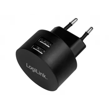 Adapter do gniazdka USB LogiLink PA0218 2 porty USB do szybkiego ładowania 10,5 W