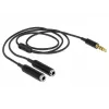 Kabel audio DeLOCK 65575 0.25m 3.5mm 2 x 3.5mm Czarny