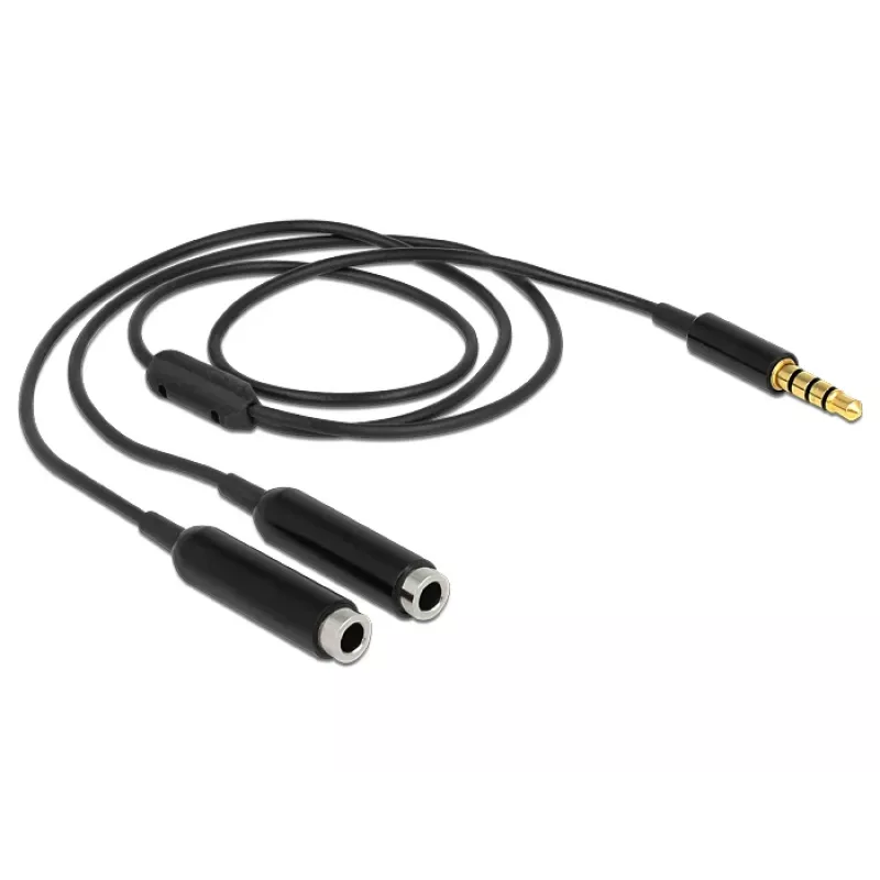 Kabel audio DeLOCK 65575 0.25m 3.5mm 2 x 3.5mm Czarny
