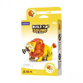 MierEdu Zbuduj i Posłuchaj Puzzle 3D - Lew