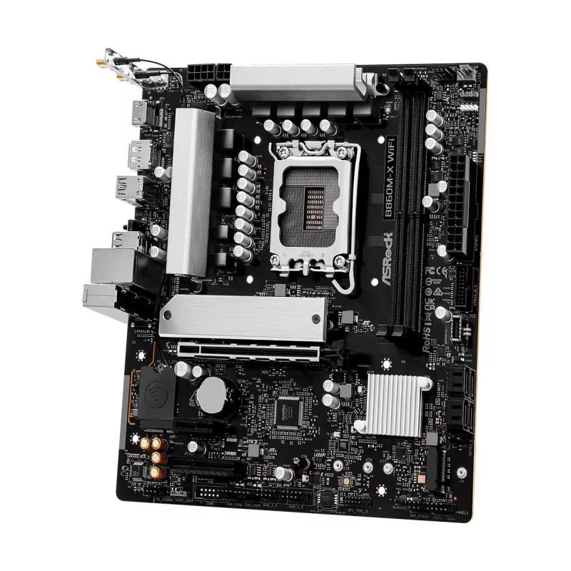 Płyta główna ASRock B860M-X WiFi — Intel B860, LGA 1851, micro ATX, DDR5, 2x DIMM, 4x M.2, 2.5Gb LAN, Wi‑Fi 6E, Bluetooth 5.3
