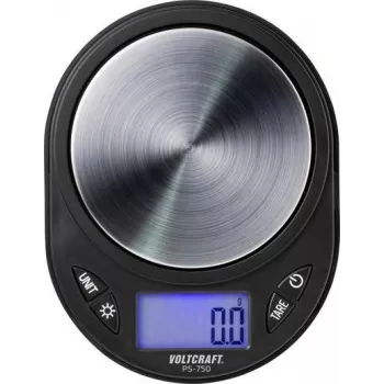 VOLTCRAFT PS-750 Waga kieszonkowa Zakres ważenia (maks.) 750 g Dokładność odczytu 0,1 g zasilana bateryjnie Czarny (PS-750)