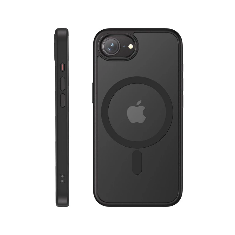 Ochronne etui MagSafe Crong do iPhone 16e — czarne, wytrzymała konstrukcja