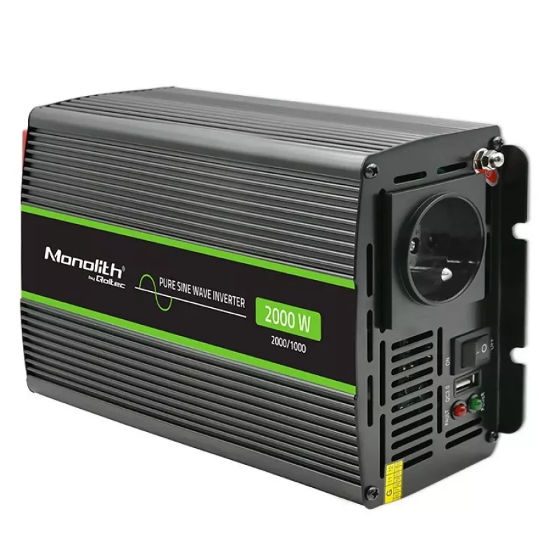 Przetwornica samochodowa Qoltec Monolith 2000 W Czarna 24 V