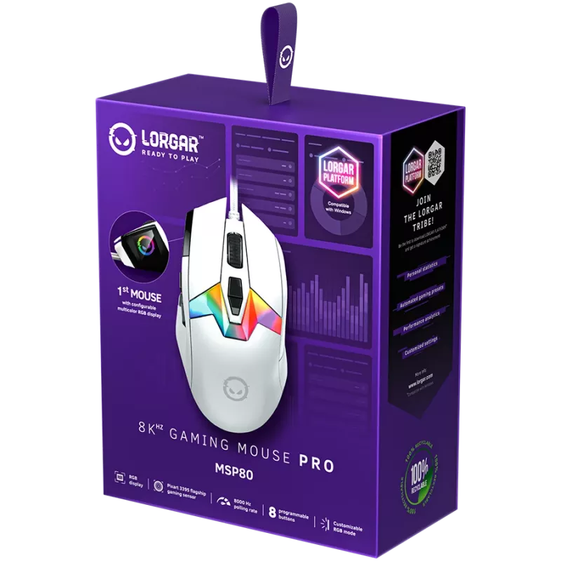 Mysz gamingowa LORGAR MSP80 8000 Hz przewodowa