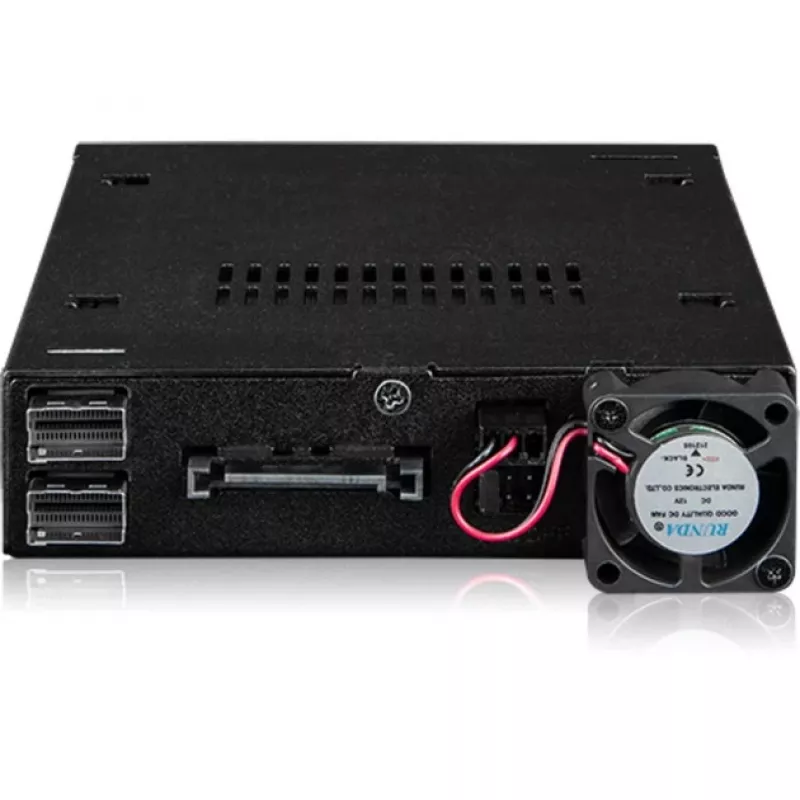 Ramka adaptera do wnęki napędu icy dock MB092VK-B na 2 szt. 6,3 cm U.2 / U.3 NVMe SSD do wnęki 3,5 cala (czarny)