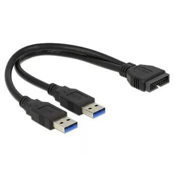 Kabel USB DeLOCK 0,25m USB3.0/2xUSB3.0 83910