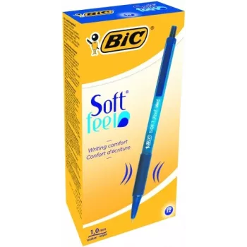 Długopisy kulkowe BIC SOFTFEEL CLIC 0,32 mm, niebieski, opakowanie 12 szt. 914346