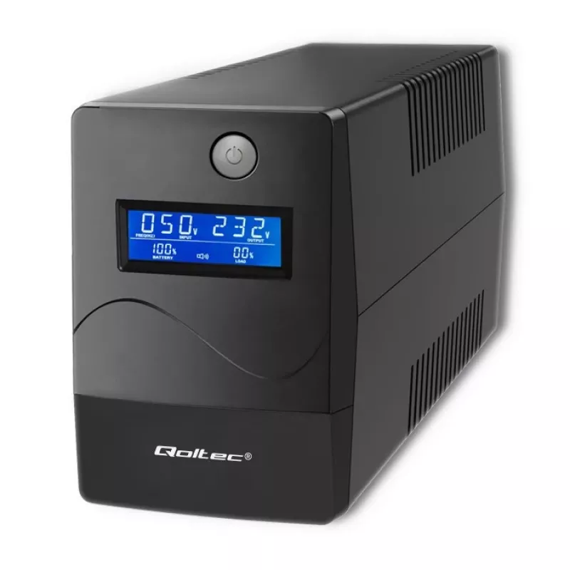 Qoltec Monolith zasilacz awaryjny (UPS) z podwójną konwersją (Online) 0.45 kVA 240 W 2 gniazda wyjściowe