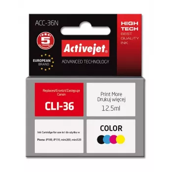 Wkład atramentowy Activejet ACC-36N (zamiennik Canon CLI-36; Supreme; 12,5 ml; kolorowy)