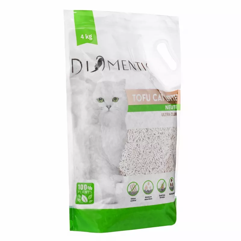 DIAMENTIQ Tofu Neutral Ultra zbrylający - roślinny żwirek - 4kg