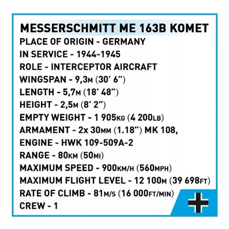 Klocki Messerschmitt Me 163B Comet 543 klocki