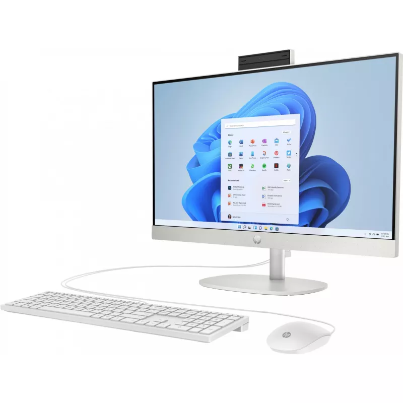 HP 24-cr0009ng AMD Ryzen™ 3 7320U 60,5 cm (23.8) 1920 x 1080 Pixel All-in-One-PC 8 GB LPDDR5-SDRAM 512 GB SSD Windows 11 Home Wi-Fi 6 (802.11ax) biały (A04VWEA#ABD)