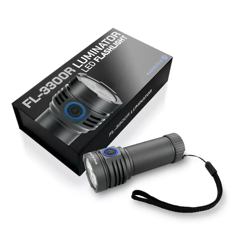 Latarka LED everActive LUMINATO R FL-3300R — 3300 lumenów, akumulatorowa