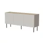 Komoda cama meble FELLINI 150x40x70 cm, wykończenie cashmere, blat z olejowanego dębu