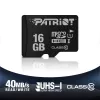 Karta pamięci microSDHC PATRIOT PSF16GMDC10 — 16 GB, Klasa 10, UHS-I (U1), 80 MB/s, czarna