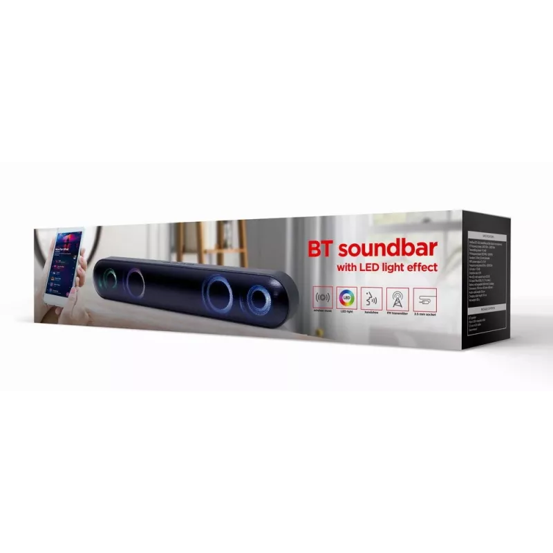 Gembird SPKBT-BAR400L soundbar głośnik Czarny 2.0 kanały 10 W