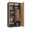 Szafa top e shop SD-90 ANT/ART KPL — szafa sypialniana 2-drzwiowa, 7 półek, 900×500×1800 mm