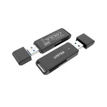 Czytnik kart Unitek Y-9327A USB 3.2 Gen 1 Type-A — MicroSD/SD, 2 gniazda, 5000 Mbit/s, czarny