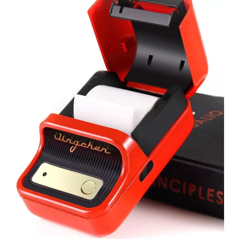 Drukarka do etykiet NIIMBOT B21S Czerwona — kompaktowa termiczna drukarka Bluetooth, szerokość druku 50 mm, 60 mm/s, bateria 1200 mAh