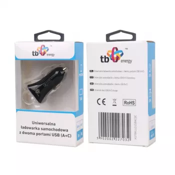 Uniwersalna ładowarka samochodowa USB a+c Qc Tb ASTBXLU2USBACQC