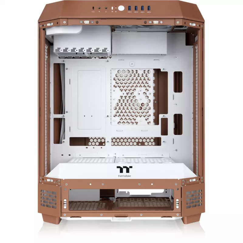 Obudowa PC Thermaltake The Tower 600 Midi Tower Mocha — ATX/Micro-ATX/Mini-ITX, szkło hartowane, 1x3,5 cala + 2x2,5 cala, 4x USB 3.2