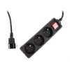Gembird EG-PSU3F-01 listwa przeciwprzepięciowa Czarny 3 gniazda AC 230 V 0.6 m