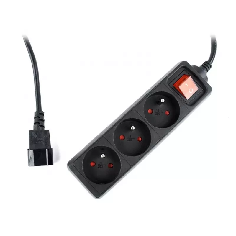 Gembird EG-PSU3F-01 listwa przeciwprzepięciowa Czarny 3 gniazda AC 230 V 0.6 m