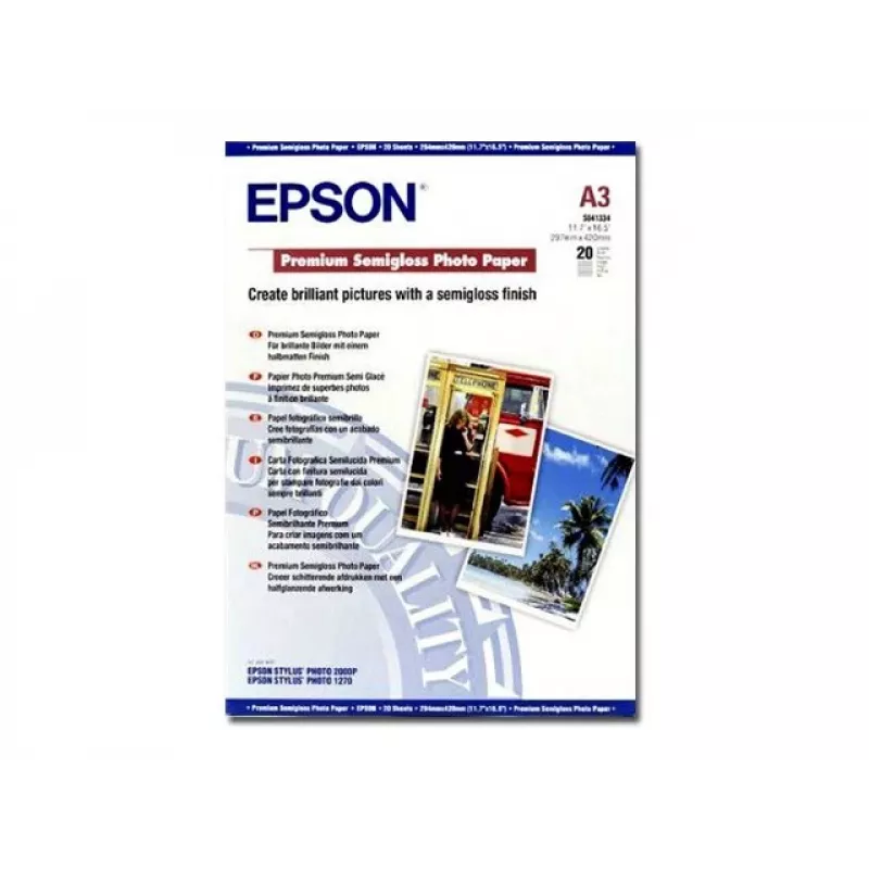 Epson Premium Semigloss Photo Paper, DIN A3, 251g/m², 20 arkuszy