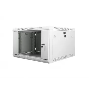Szafa instalacyjna ścienna Lanberg 19'' 6U 600x600mm szara (drzwi szklane)