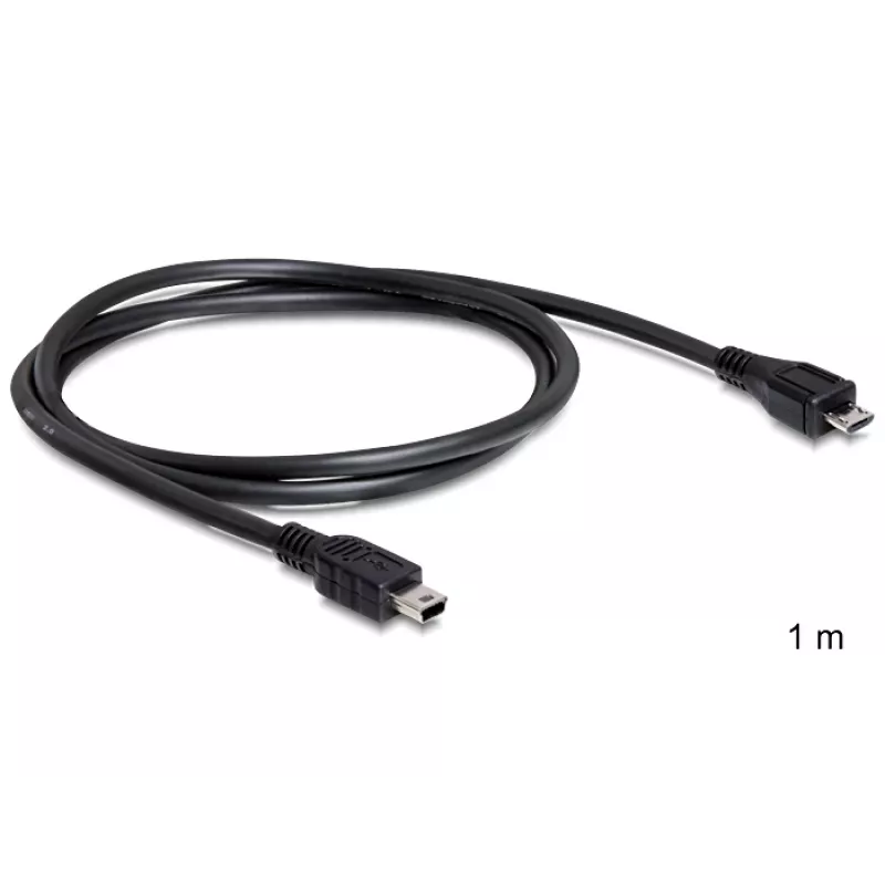 Kabel USB DeLOCK 83177 1m Micro-USB B Mini-USB B Czarny