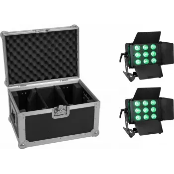 Zestaw oświetlenia LED EUROLITE CLS-9 QCL RGB/WW 9x7W — 9 opraw, diody QCL RGB/WW, 7W każda