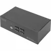 DIGITUS Przełącznik KVM, 4 porty, podwójny wyświetlacz, 4K, DisplayPort®