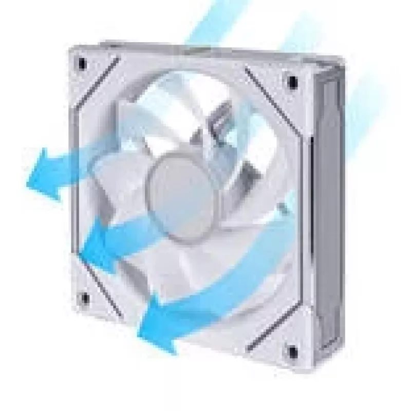 Wentylator obudowy komputera Lian Li Uni Fan 12RSLIN3W 120 mm biały, 12 V, 0,2–2100 obr./min, 2,66 mmH2O, FDB
