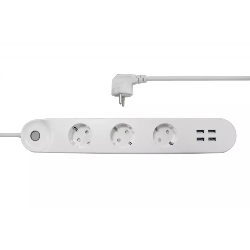Inteligentna listwa zasilająca Denver SHP-300U 3 gniazda AC Typ E 4 Biała