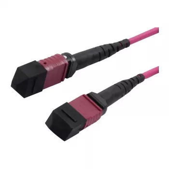 Kabel krosowy LWL-MTP-żeński OM4 LowLoss(ELite), 12 włókien, skrzyżowany typ B, fiolet wrzosowy, 15 m, Synergy 21 (S216792)