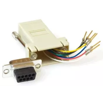Adapter zmiany płci MicroConnect SAD008 — RJ45 F na DB9 F, beżowy