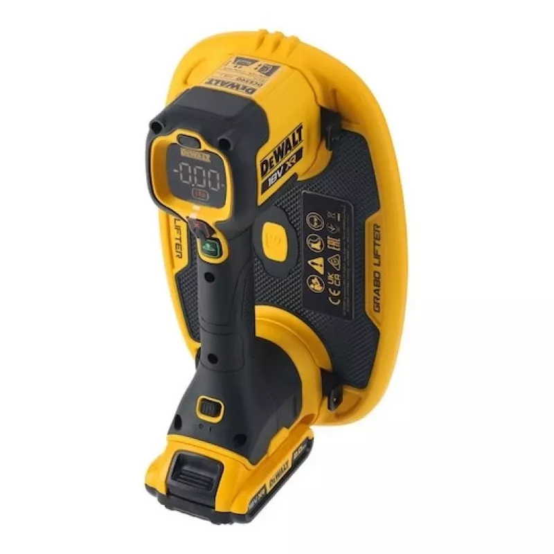 Podnośnik próżniowy DeWalt GRABO DCE590N 18V bezprzewodowy przenośny chwytak podciśnieniowy, 1 przyssawka, maks. obciążenie 120 kg