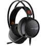 CANYON INTERCEPTOR GH-8A, Słuchawki gamingowe 3.5mm jack plus złącze USB do podświetlenia LED, regulowany mikrofon i regulacja głośności, z adapterem 2w1 3.5mm, kabel 2M, Czarno-pomarańczowe